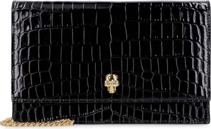 Skull Leather Crossbody Bag