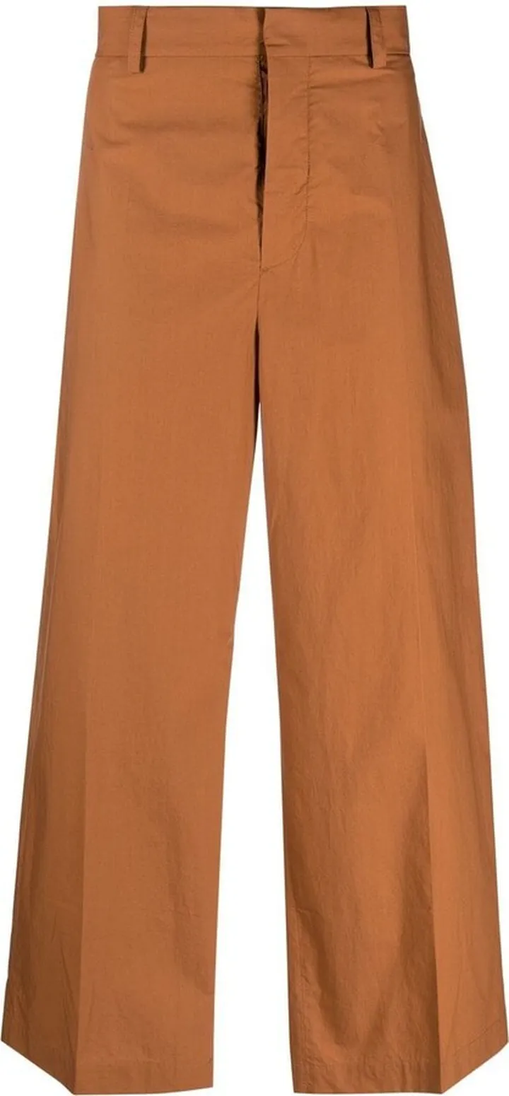 Wide-Leg Cotton Trousers