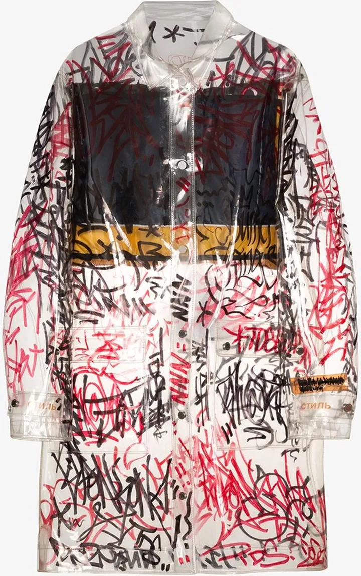 Transparent Graffiti Raincoat