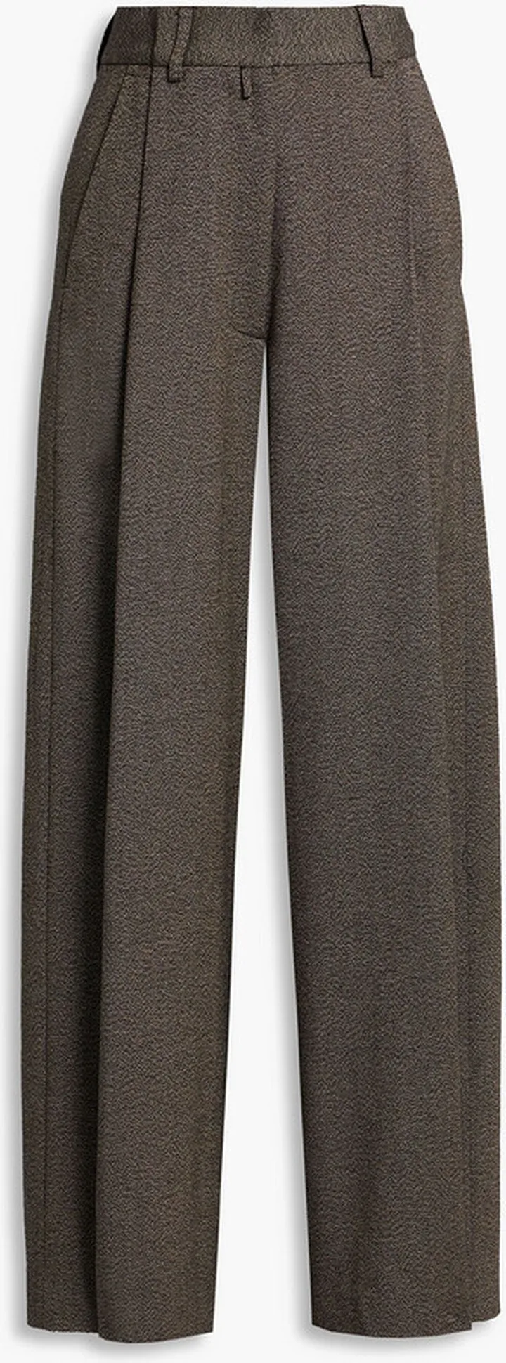 Pleated woven wide-leg pants