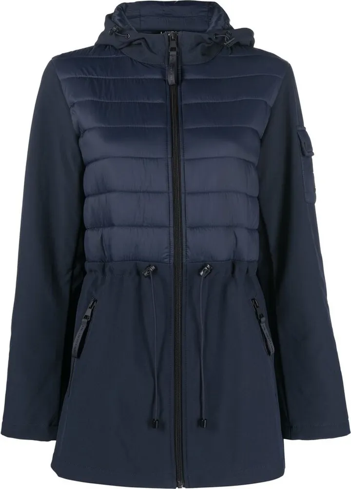 Padded-Panels Hooded Jacket