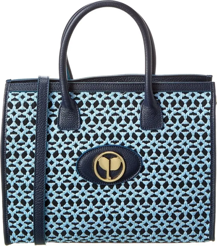 Persaman New York Imogen Raffia & Leather Tote