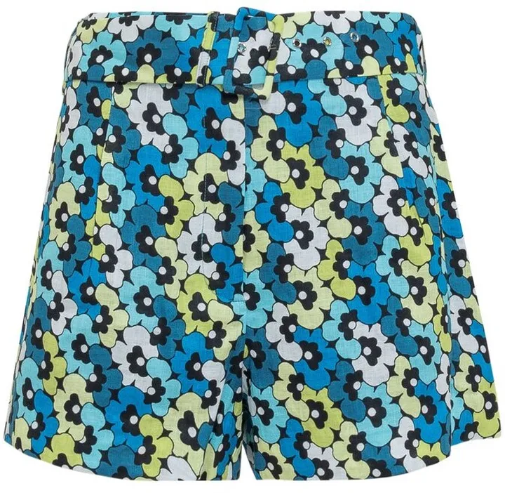 Michael Michael Kors Belted Floral Print Shorts