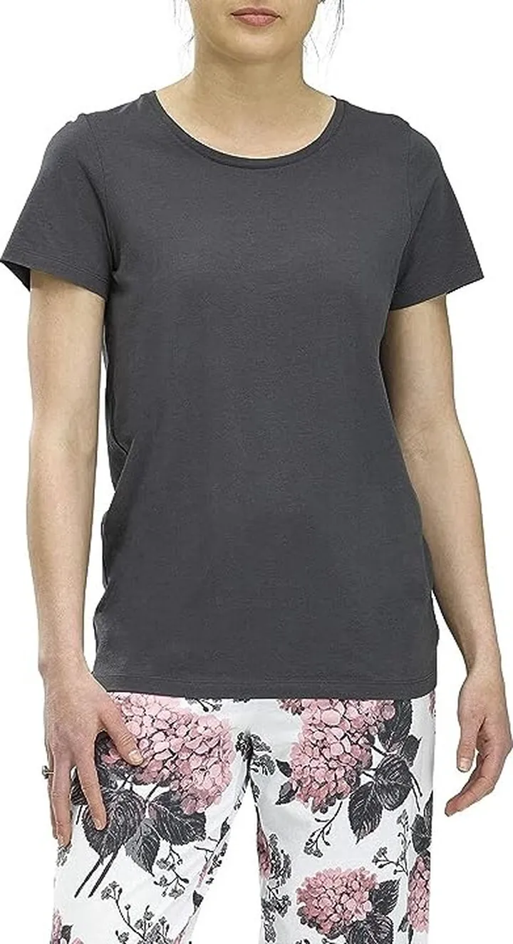 HUE Women's Short Sleeve Scoop Neck Sleep Tee (Asphalt) Women's Pajama