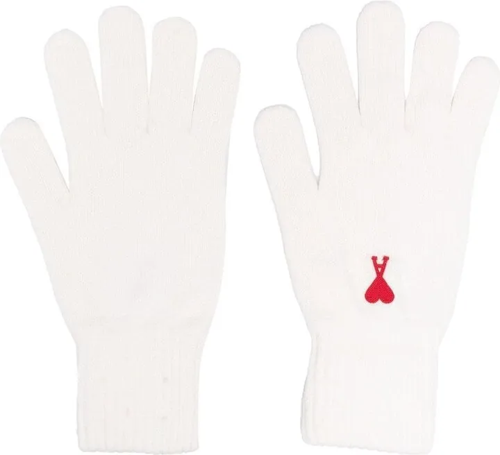Logo-Embroidered Merino Gloves