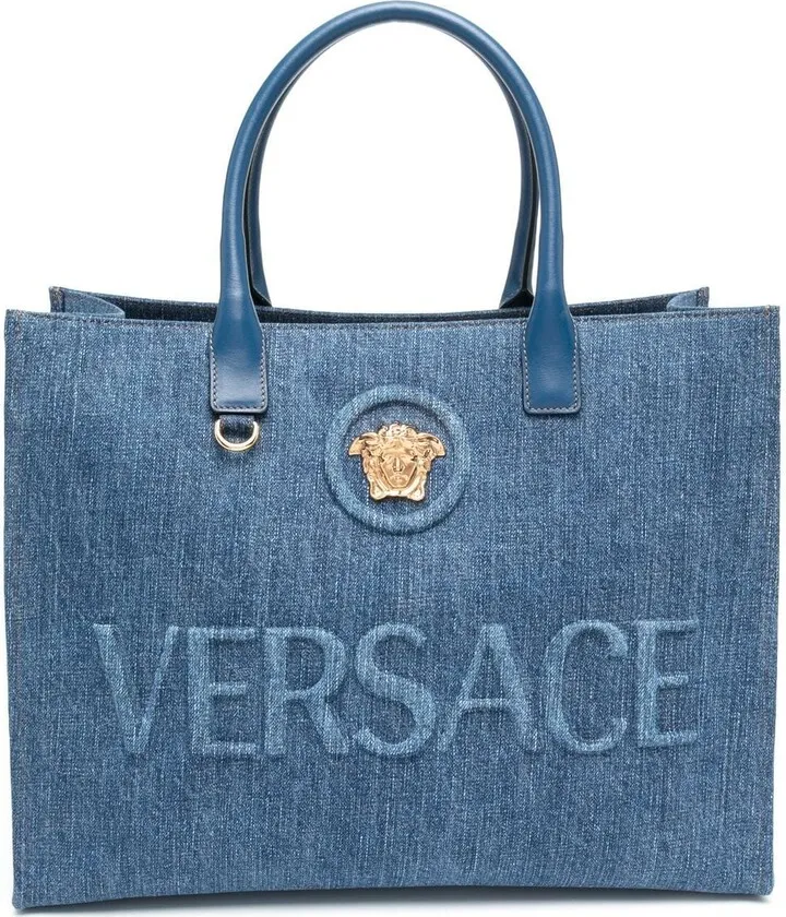 Medusa denim tote bag