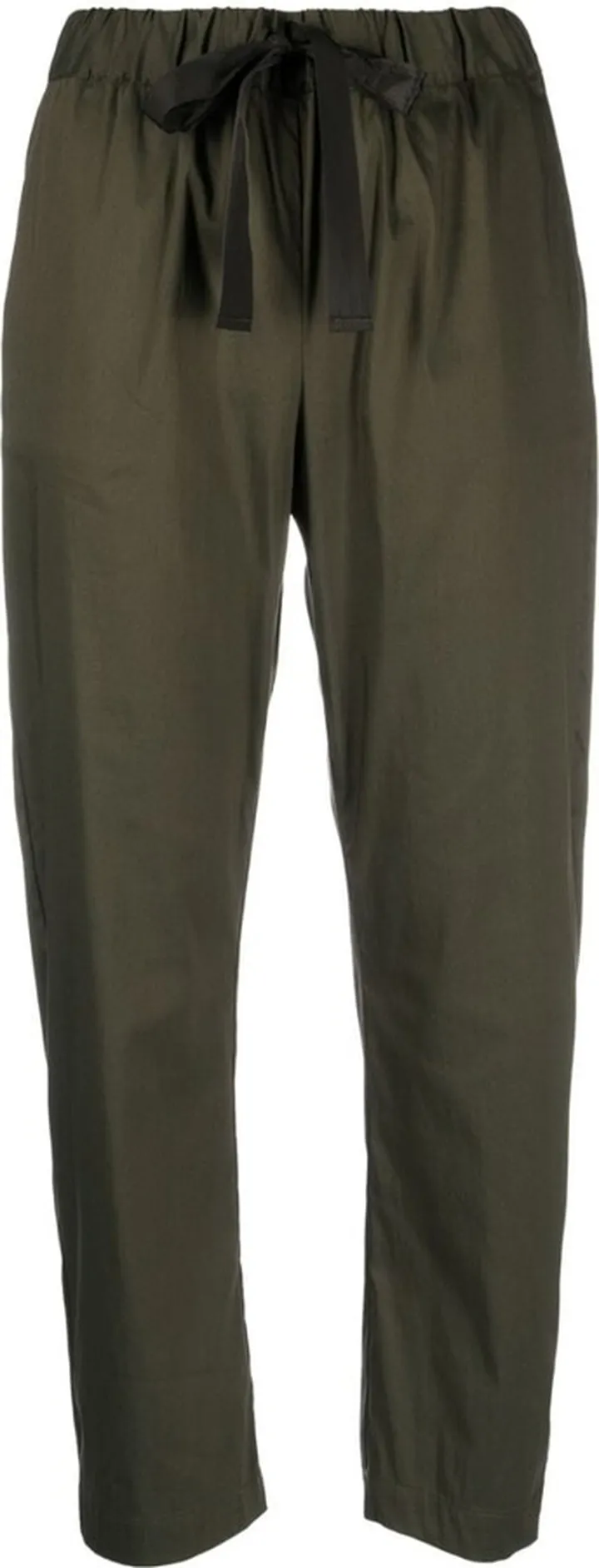Elasticated-Waistband Cropped Trousers