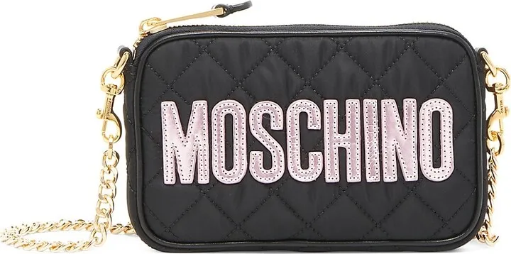 Quilted Nylon Metallic-Logo Camera Bag