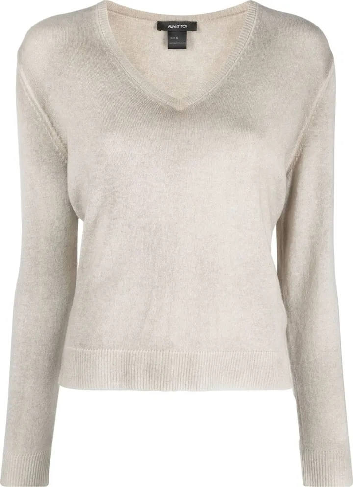 Distressed-Effect Knitted Top