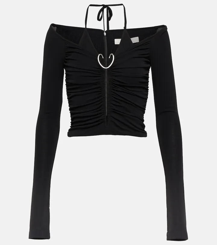 Mobius ruched halterneck top