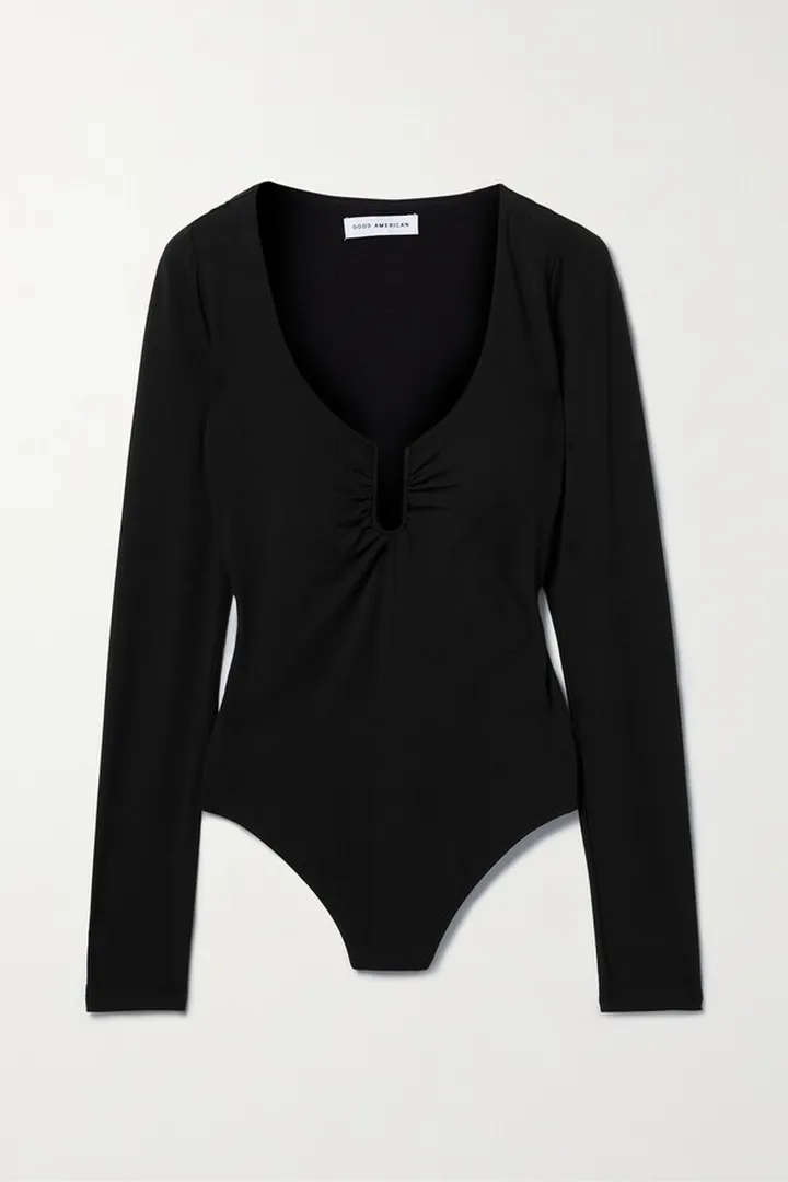 GOOD AMERICAN - Good Touch Stretch-jersey Bodysuit - Black