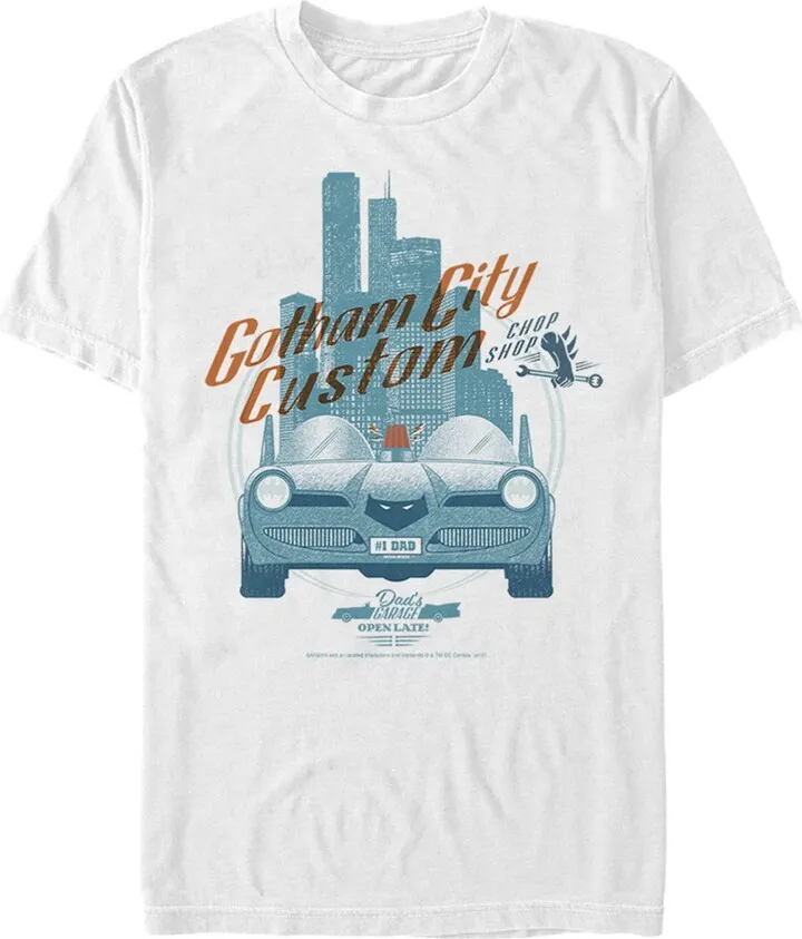 Men's Batman Custom Batmobile T-Shirt - White - 3X Large