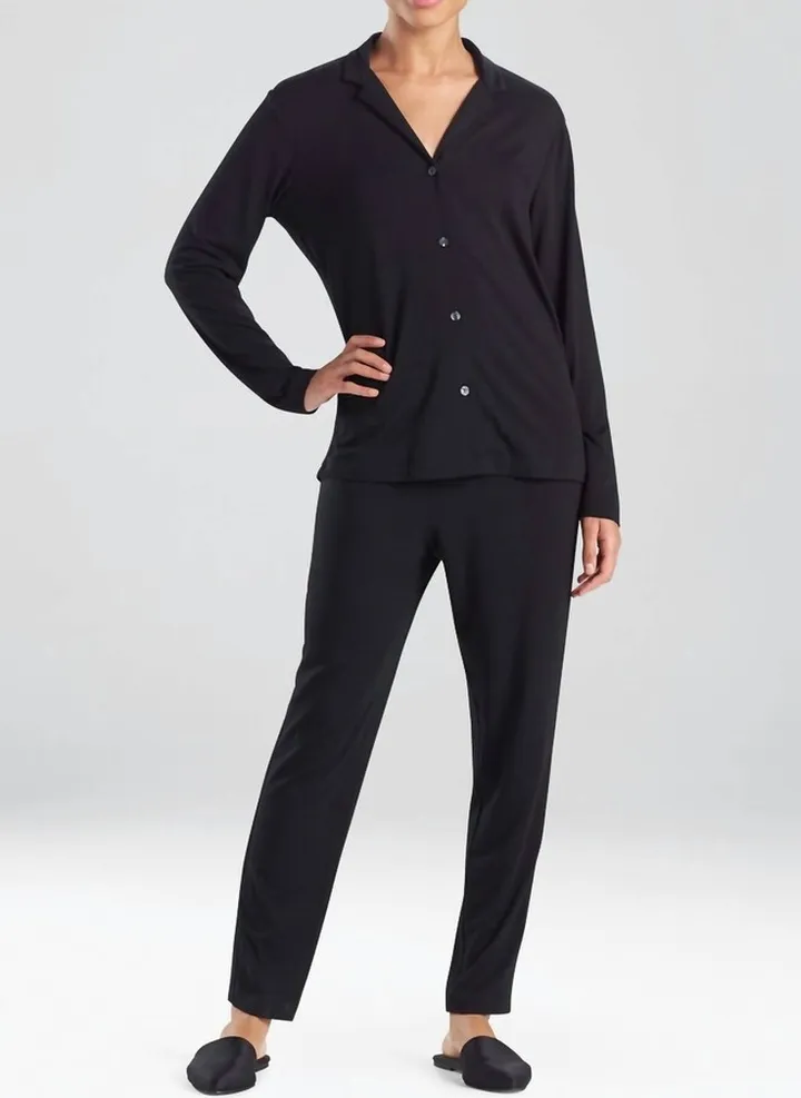 Himalaya Notch Pajama Set in Black