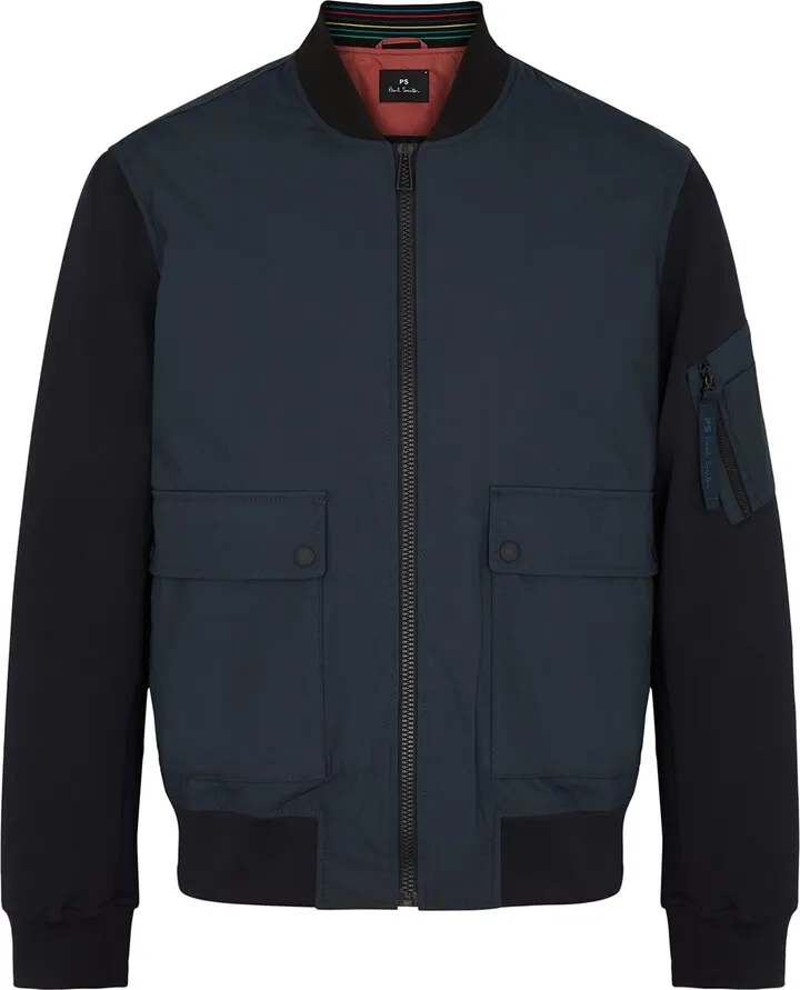 PS Paul Smith Panelled Cotton Bomber Jacket
