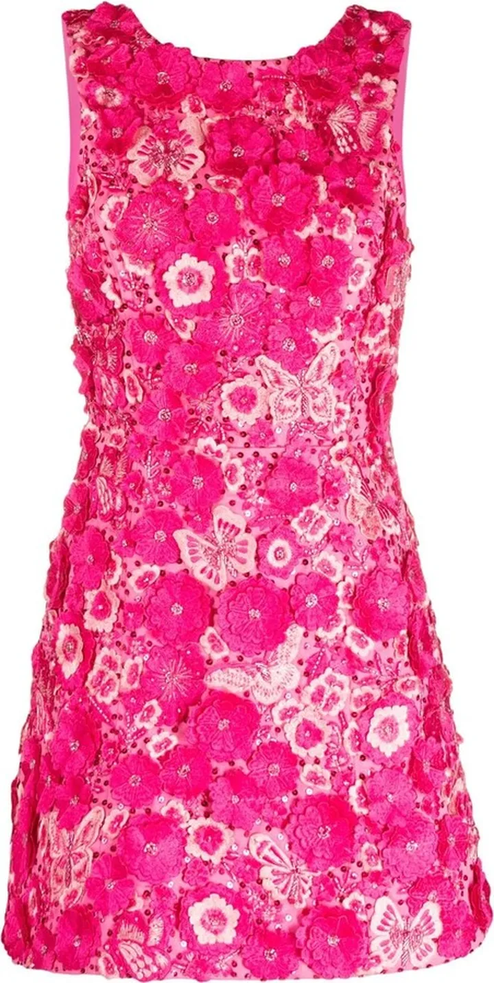 Lindsey floral appliqué minidress