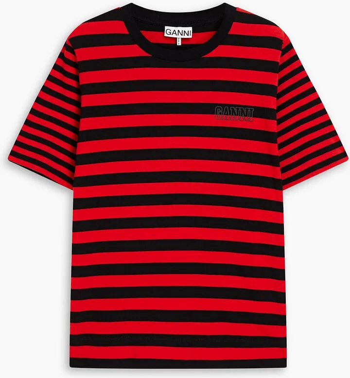 Striped organic cotton-jersey T-shirt