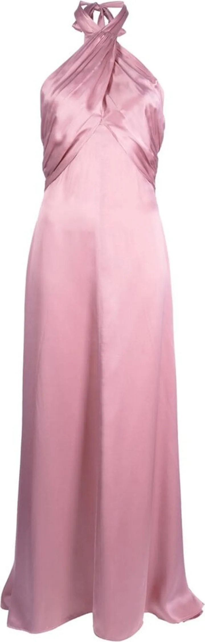 Satin Halterneck Silk Dress