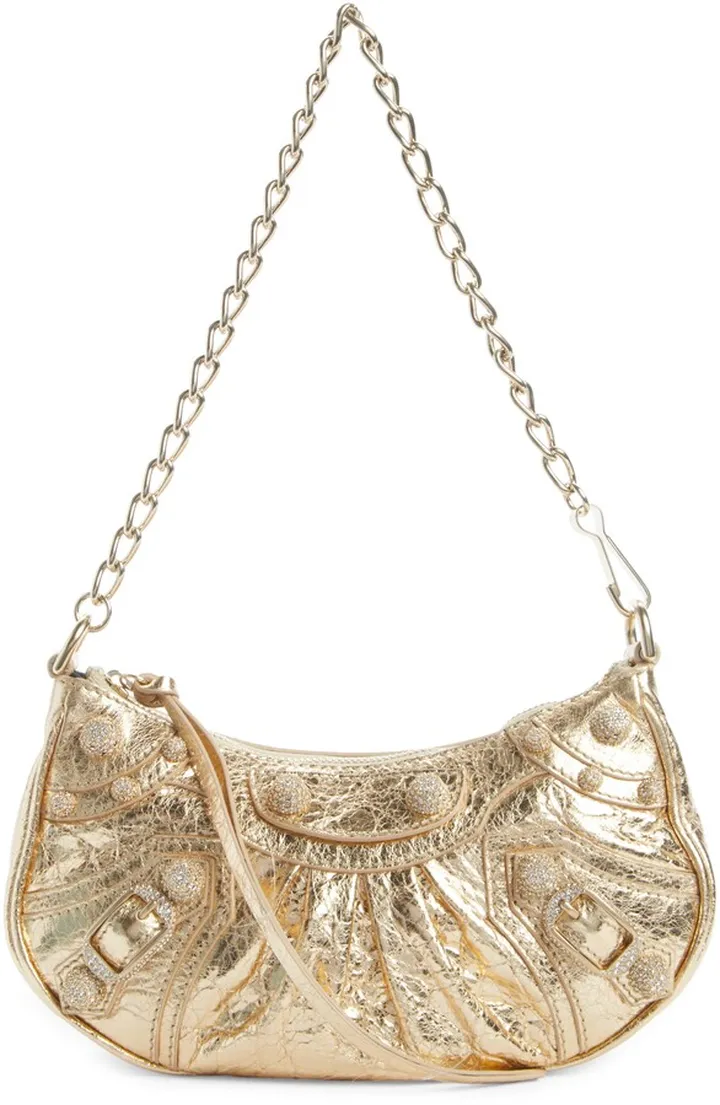 Le Cagole Metallic Calfskin Shoulder Bag