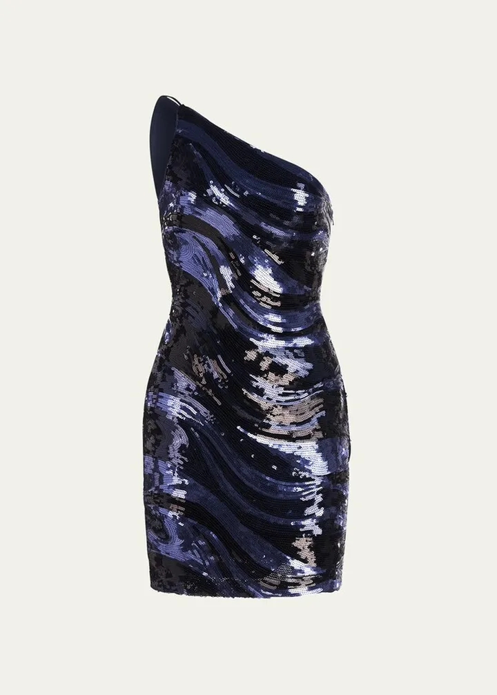 Gabriella One-Shoulder Sequin Mini Dress