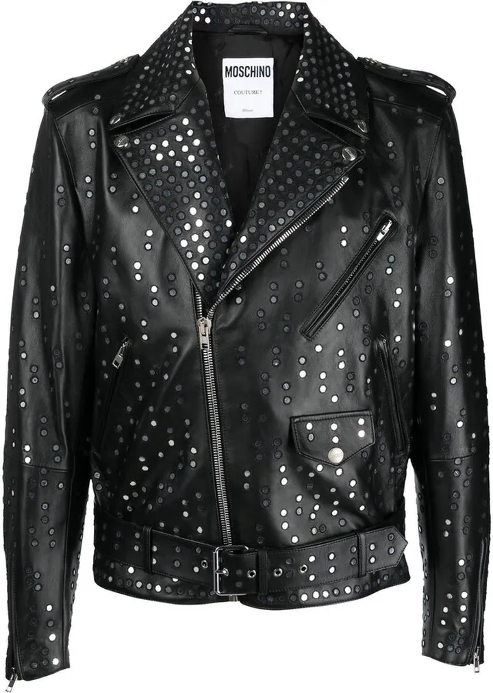 Studded Leather Biker Jacket