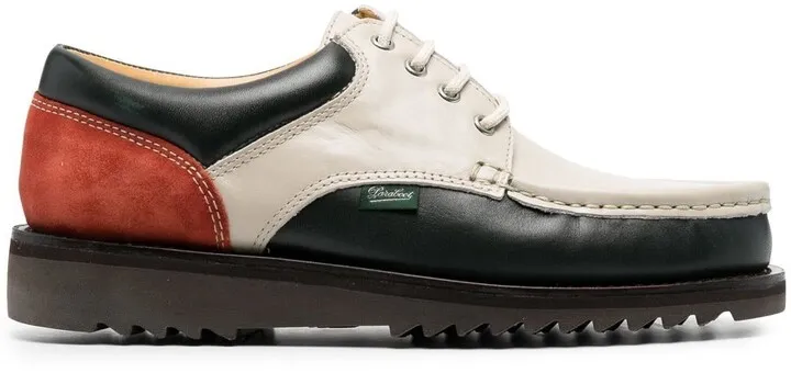 Colour-Block Panel Lace-Up Loafers