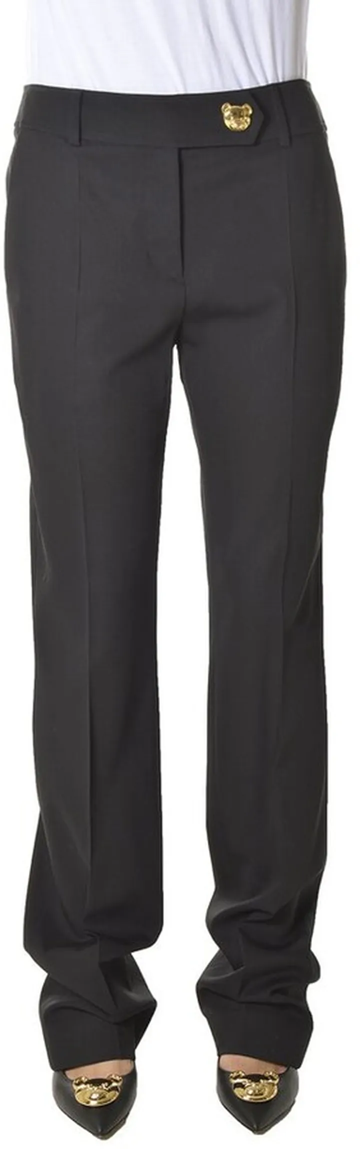 Moschino Teddy Button Straight-Leg Pants