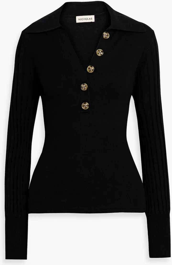 Basma wool and cotton-blend polo shirt