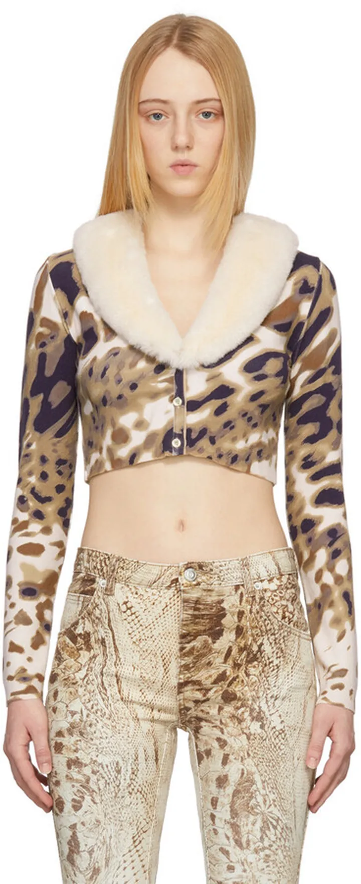 Blumarine Multicolor Print Cardigan
