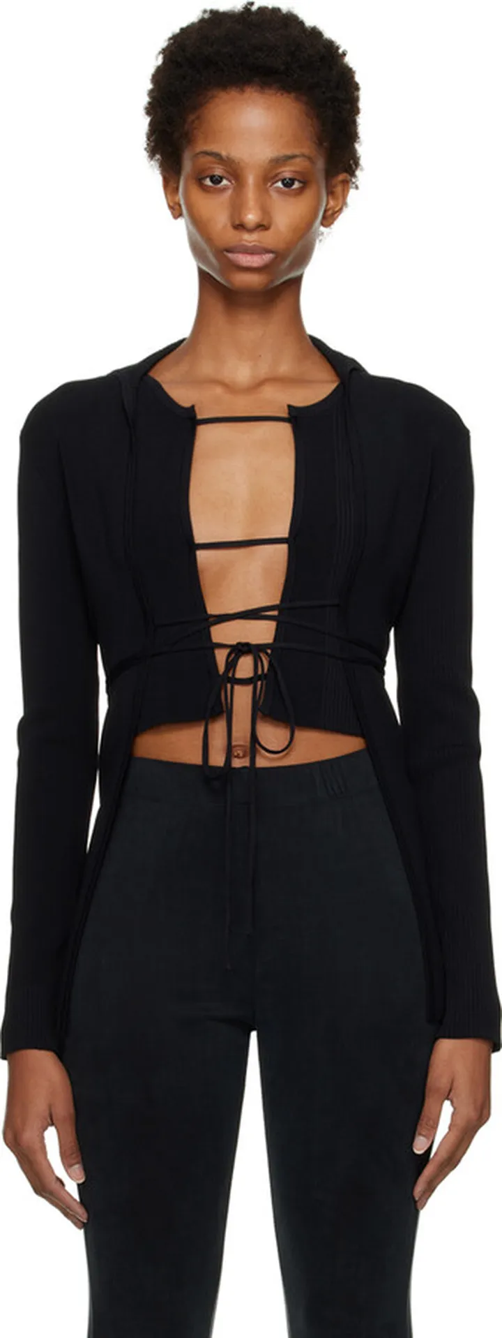 Christopher Esber Black Tie Front Cardigan