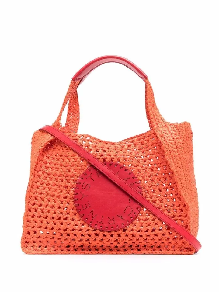 Logo-Patch Interwoven Tote Bag