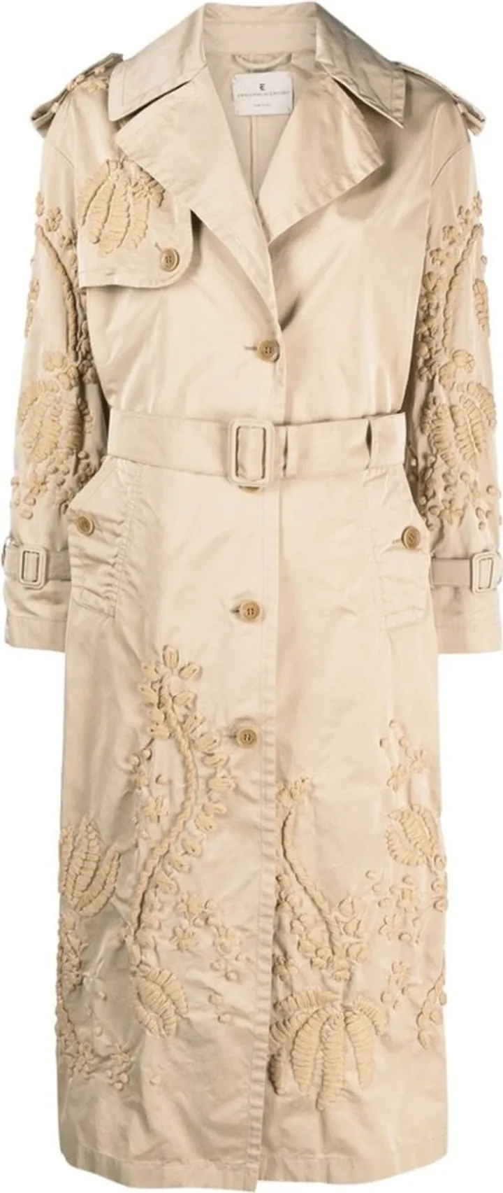 Embroidered Trench Coat