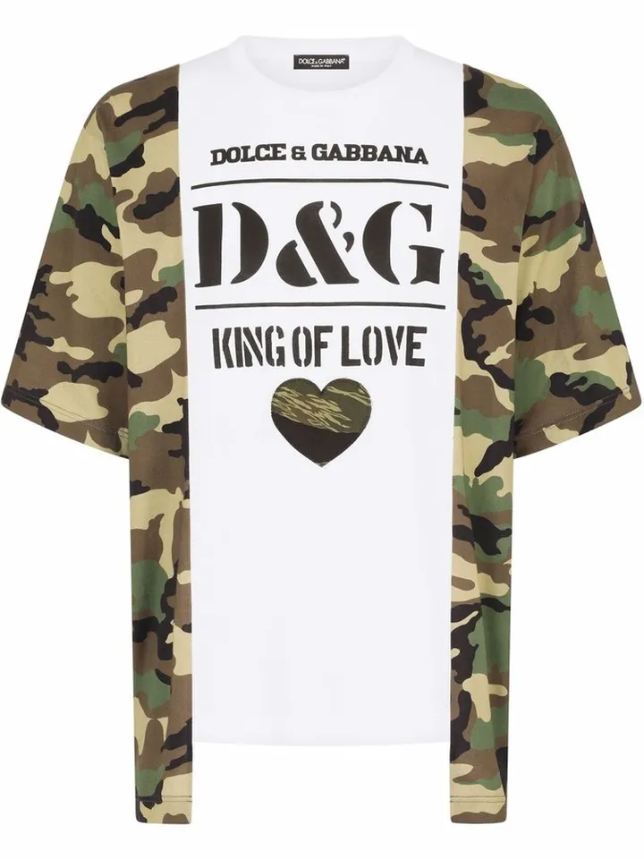 logo-print asymmetric-hem T-shirt