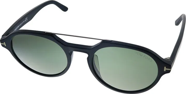 Tom Ford TF 696 02N Unisex Round Sunglasses Matte Black 55mm