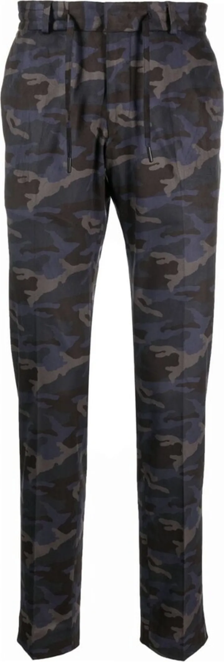 Camouflage-Pattern Straight-Leg Trousers