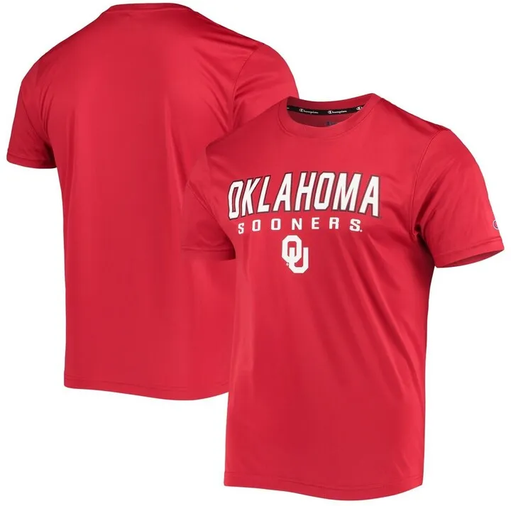 Men's Champion Crimson Oklahoma Sooners Stack T-shirt