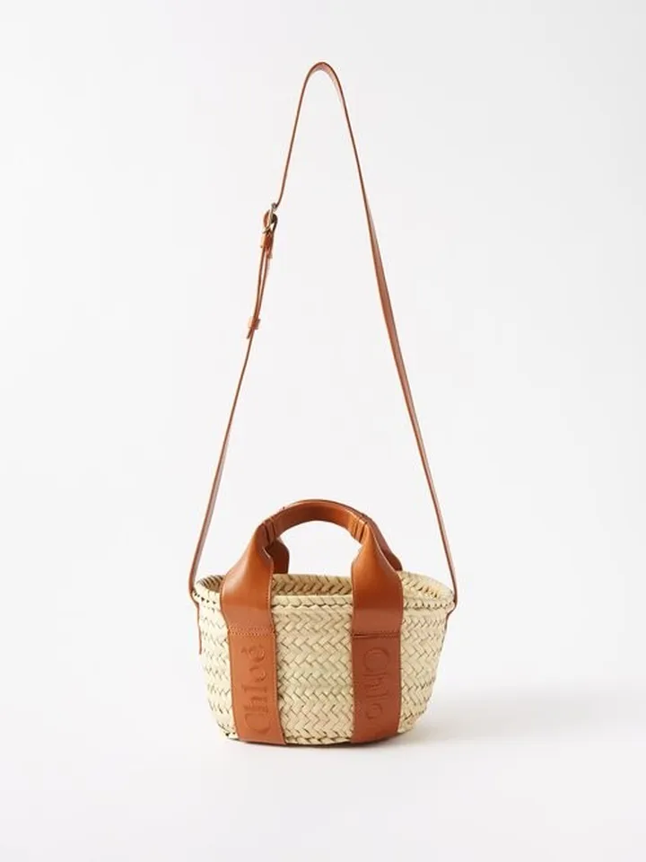 X Mifuko Raffia And Leather Basket Bag