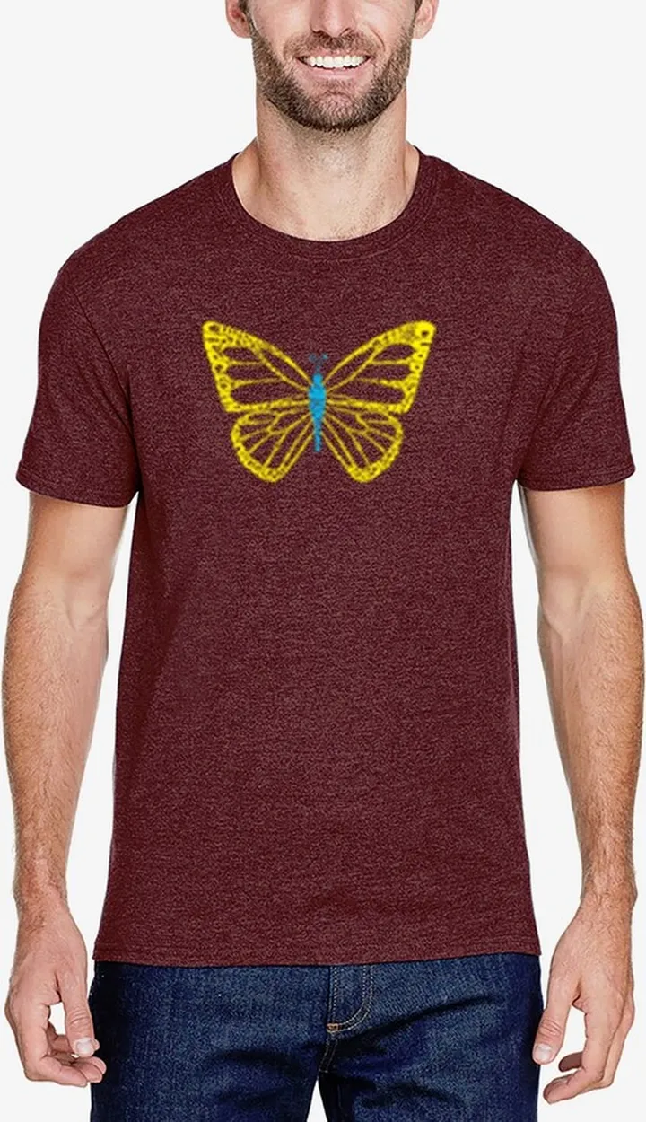 La Pop Art Men's Premium Blend Word Art Butterfly T-shirt