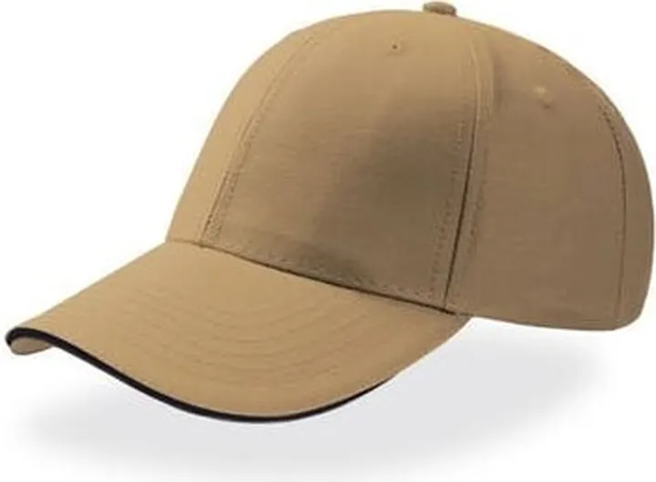 Atlantis Atlantis Sport Sandwich 6 Panel Baseball Cap (Khaki) - Brown