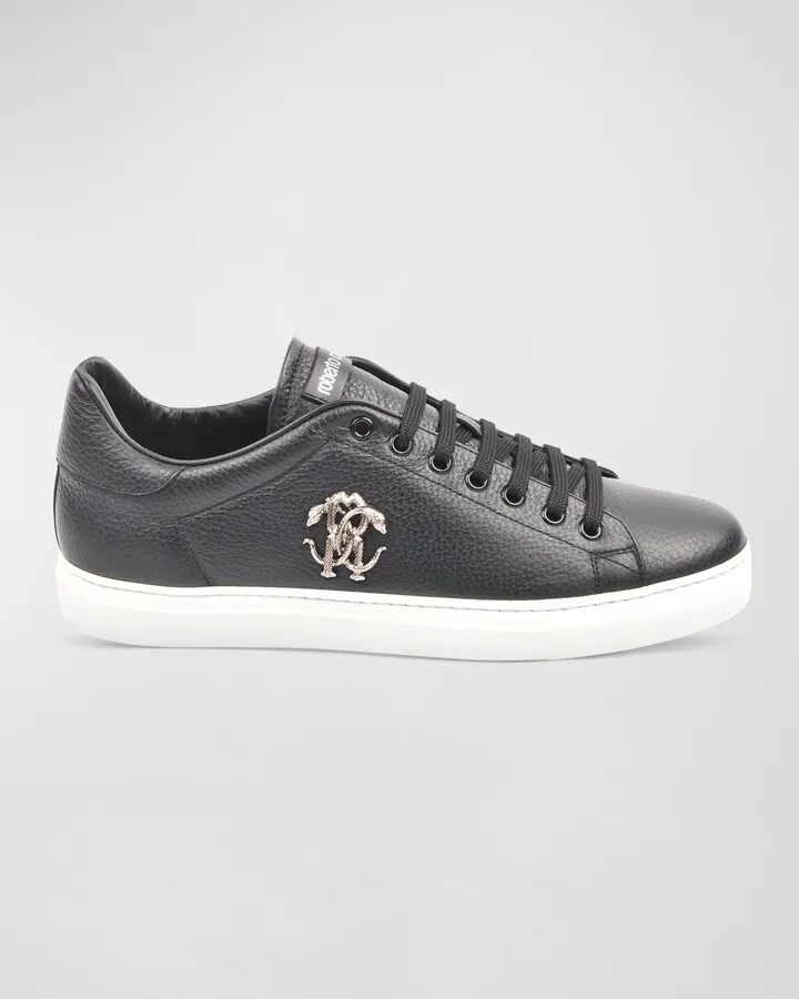 Men's Low-Top Sneakers With Metal Logo
