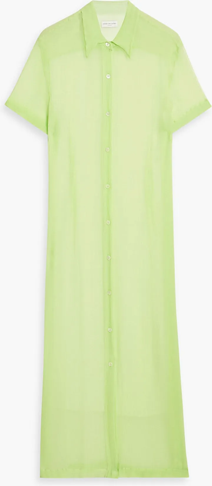 Silk-crepon midi shirt dress