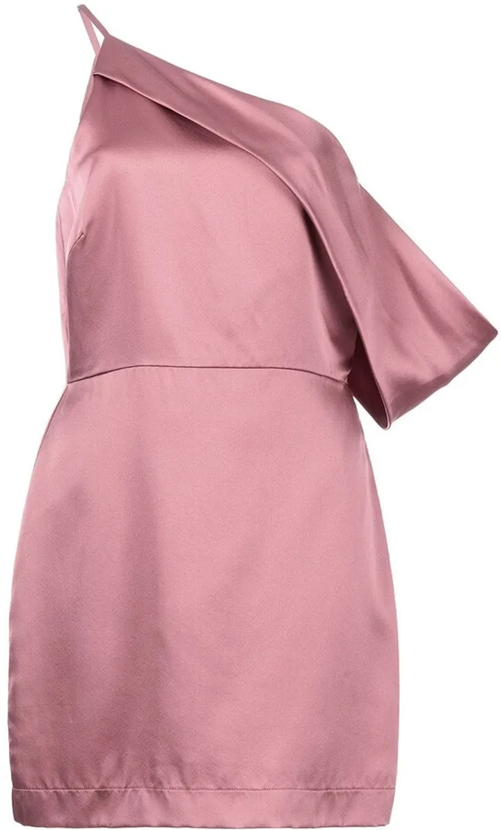 Draped-Shoulder Mini Dress