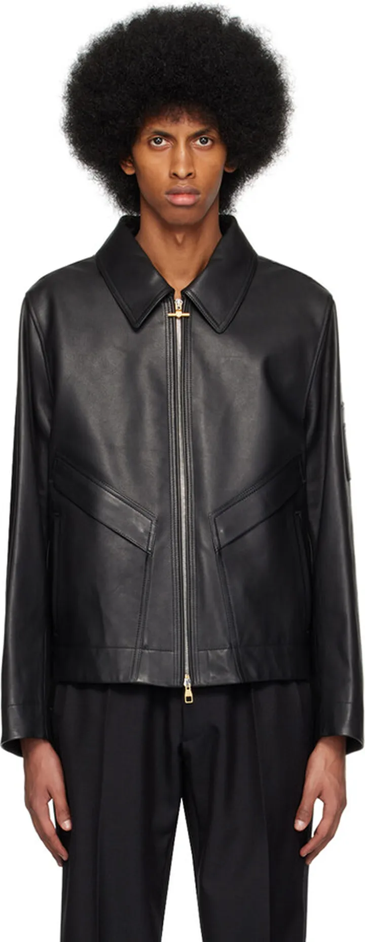 Dunhill Black Utility Leather Jacket