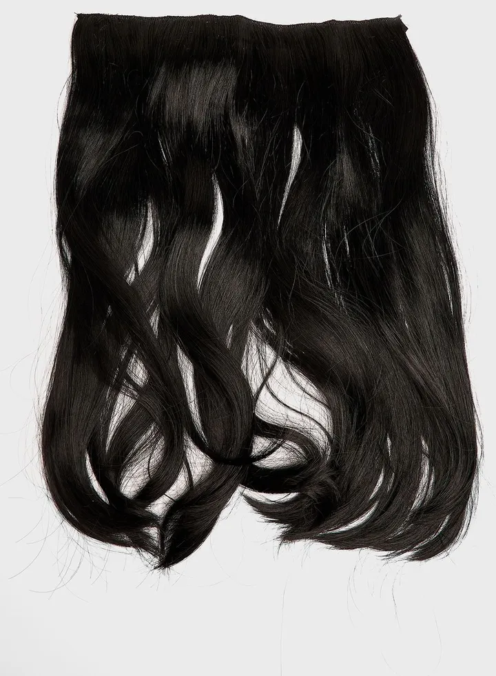 Thick 14" 1 Piece Blow Dry Wavy Clip In Hair Extensions -1B Natural Black