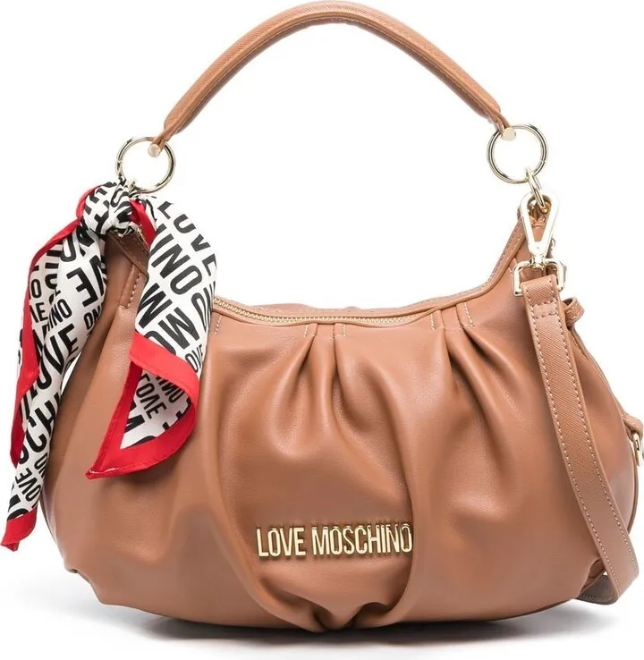 Scarf-Detail Shoulder Bag