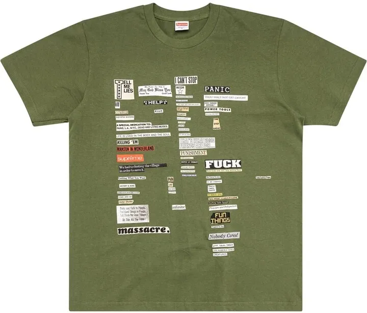 patch-work slogan T-shirt