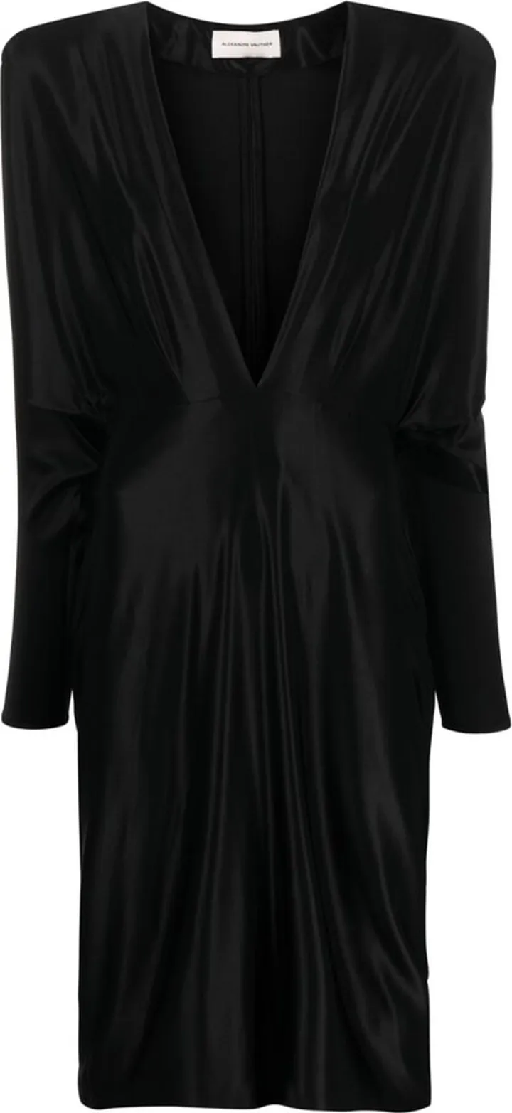 V-neck long-sleeve dress