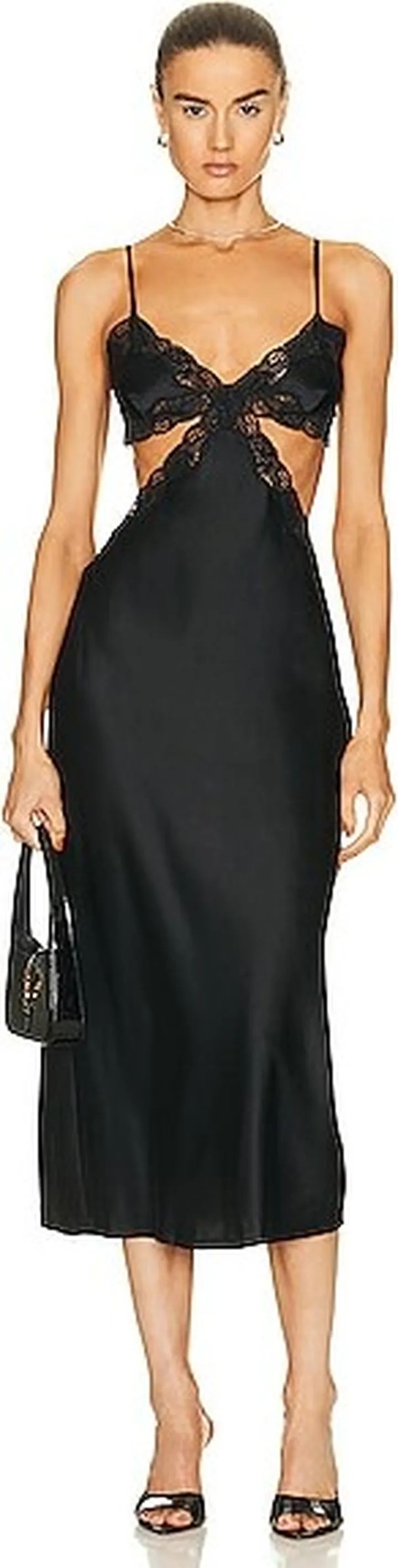 Alexander Wang Cutout Long Slip Dress in Black