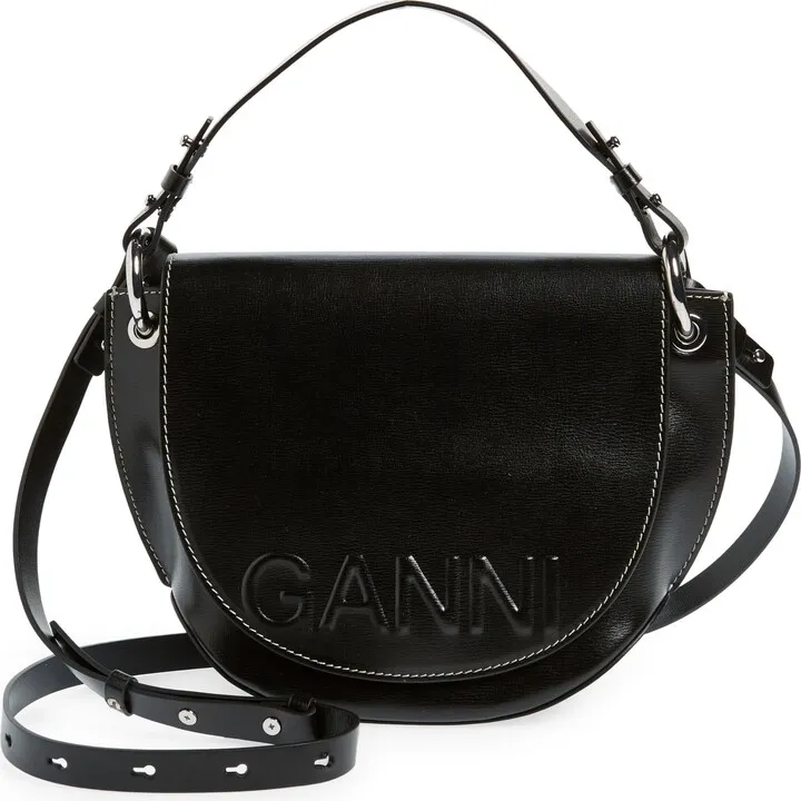 Banner Logo Recycled Leather Crossbody Bag