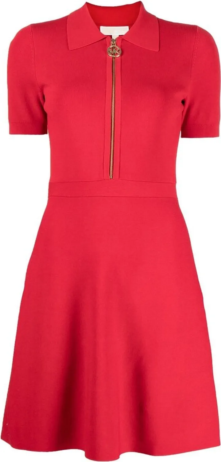 Knitted Half-Zip Mini Dress