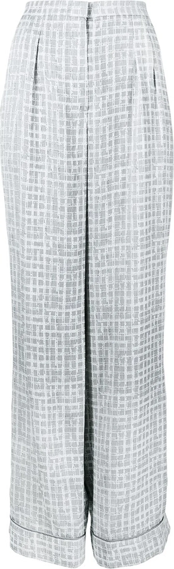 Check-Print Straight Trousers